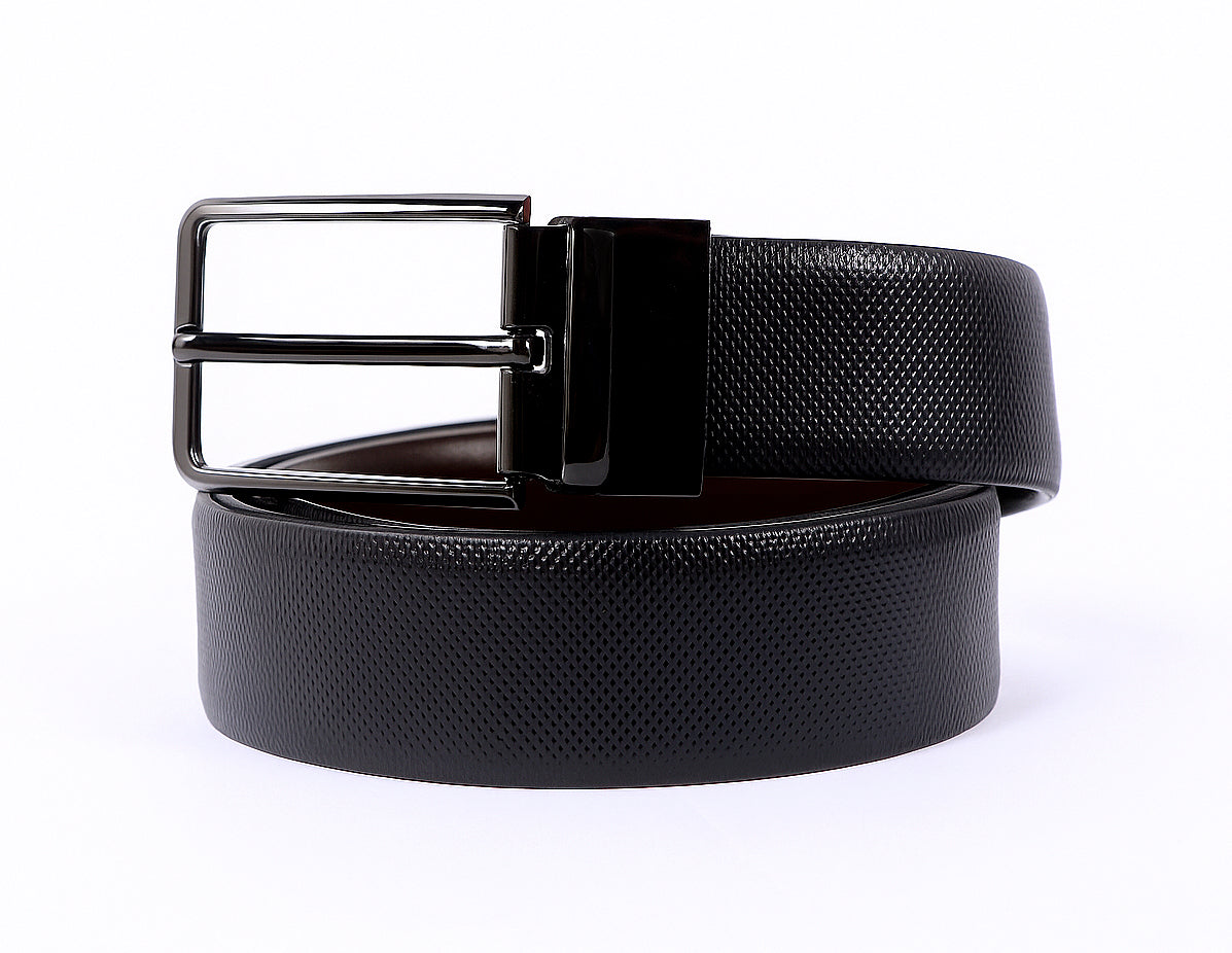Leather Patta Full-Grain Leather Reversible Belt – Black & Brown | Premium & Stylish
