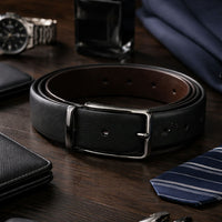 Leather Patta Full-Grain Leather Reversible Belt – Black & Brown | Premium & Stylish