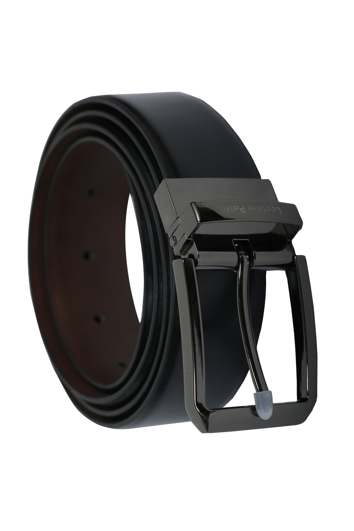 The Executive Reversible – Men’s Premium Textured Leather Belt | Black & Brown | Chrome Buckle | Leather Patta